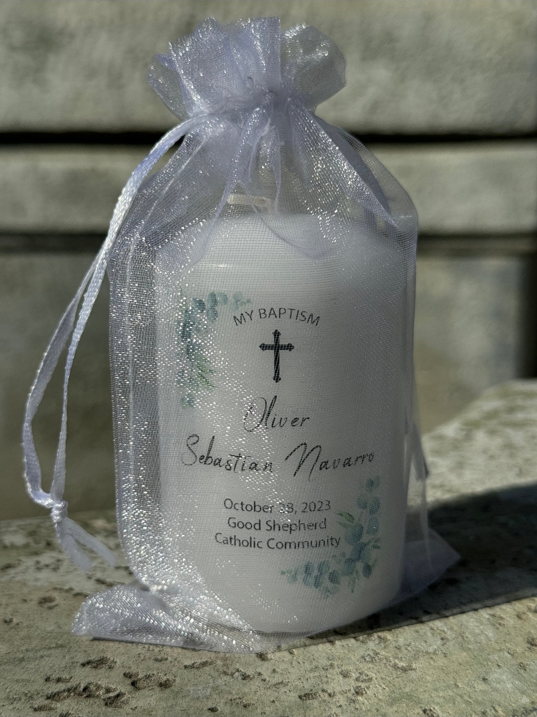 Graceful Baptism Candle